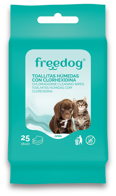 FREEDOG TOALLITAS CLORHEXIDINA PARA PERRO HIGIÉNICAS POCKET