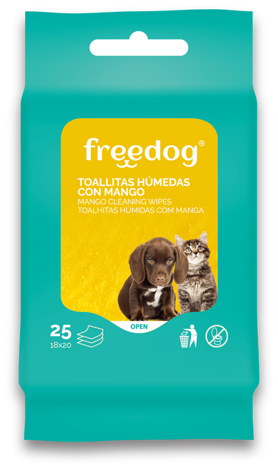 FREEDOG TOALLITAS HÚMEDAS PARA PERRO MANGO