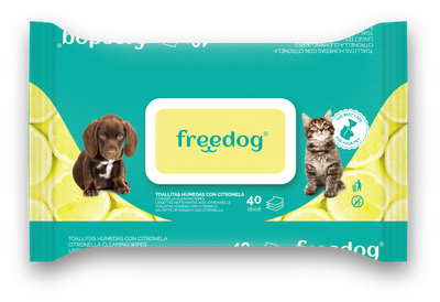 FREEDOG TOALLITAS HUMEDAS PARA PERRO CON CITRONELA