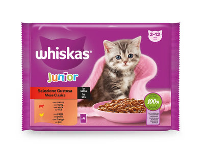 WHISKAS JUNIOR SELECCIÓN CLÁSICA ALIMENTO HÚMEDO PARA GATOS