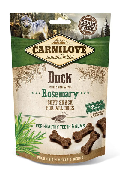 CARNILOVE CANINE SNACK PARA PERRO PATO Y ROMERO