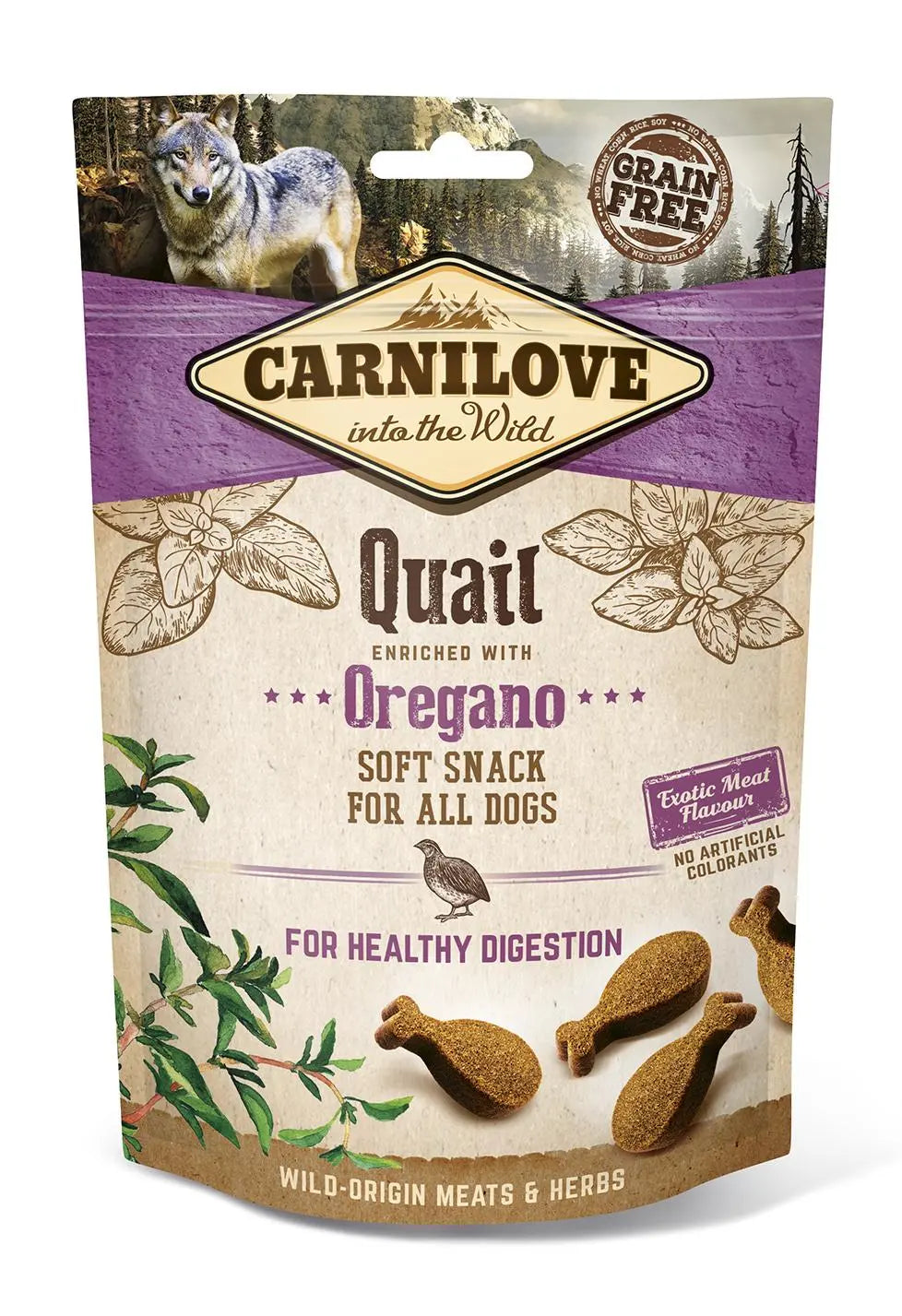 CARNILOVE CANINE SNACK PARA PERRO CODORNIZ OREGANO