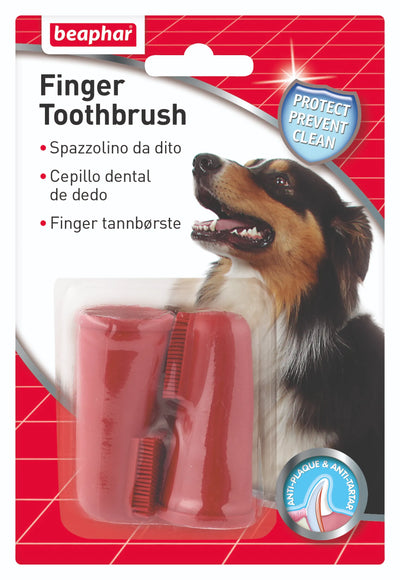 BEAPHAR CEPILLO DENTAL DE DEDO PARA PERRO Y GATO