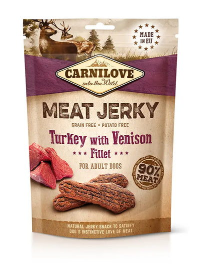 CARNILOVE JERKY PARA PERRO VENADO Y PAVO FILETES